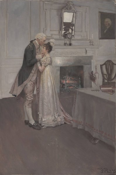 Main Product Photo of Washington And Nellie Custis  Painting by Howard Pyle