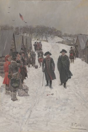 Washington and Von Steuben at Valley Forge by Howard Pyle Oil Painting