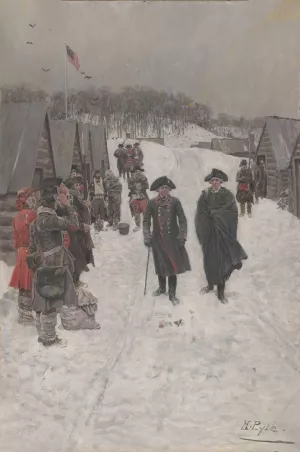 Washington and Von Steuben at Valley Forge by Howard Pyle Oil Painting