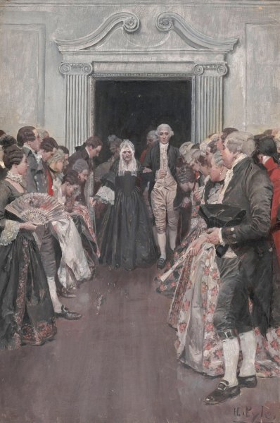 Main Product Photo of Washington Bringing His Mother Into The Ballroom, Fredericksburg  Painting by Howard Pyle