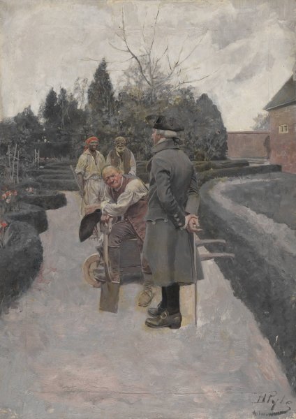 Main Product Photo of Washington In The Garden At Mount Vernon  Painting by Howard Pyle