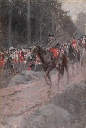 Washington's Retreat From Great Meadows by Howard Pyle Oil Painting