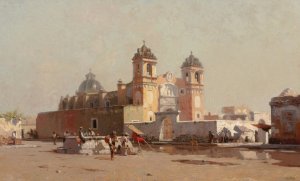 Church of Santa Anna in Mexico by Howard Russell Butler Oil Painting