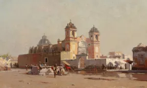 Church of Santa Anna in Mexico by Howard Russell Butler Oil Painting