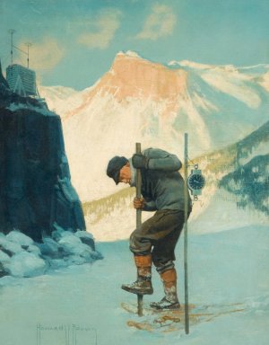 Testing the Snow Oil painting by Howard V. Brown