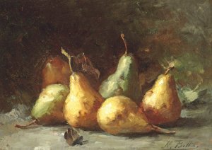 Pears by Hubert Bellis Oil Painting