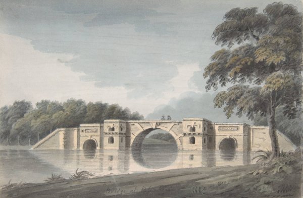 Main Product Photo of Bridge at Blenheim Palace  Painting by Hubert Cornish