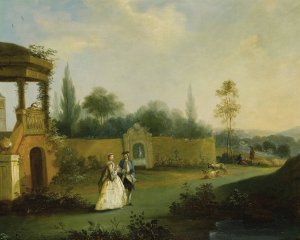 Dans le Jardin by Hubert-Francois Gravelot Oil Painting