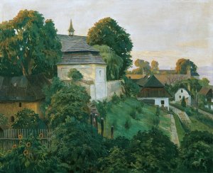 An der Klostermauer in Opocno by Hubert Landa Oil Painting