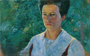 Madchenbildnis by Hubert Landa Oil Painting