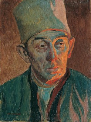Mann mit Pelzkappe by Hubert Landa Oil Painting