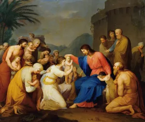 Let the Little Children Come to Me Oil painting by Hubert Maurer