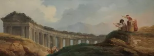 A Colonnade in Ruins by Hubert Robert Oil Painting