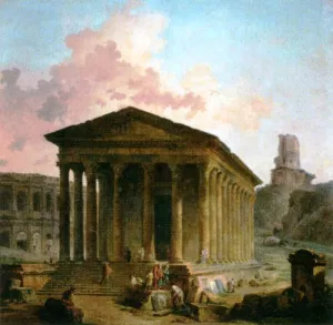 Ancient Ruins Used as Public Baths painting by Hubert Robert