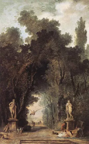 Avenue in a Park by Hubert Robert - Oil Painting Reproduction