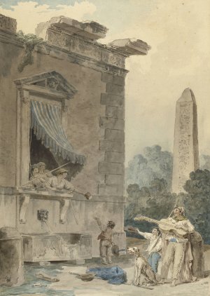 Charitable Ladies by Hubert Robert Oil Painting