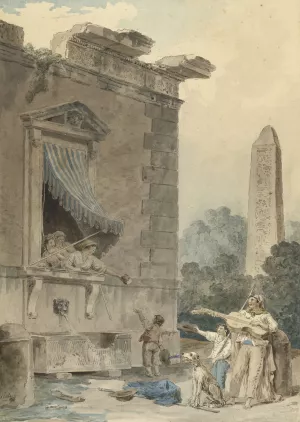 Charitable Ladies by Hubert Robert Oil Painting
