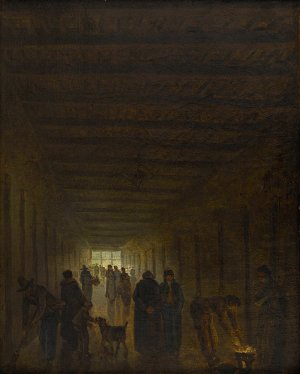 Corridor de la prison Saint-Lazare by Hubert Robert Oil Painting