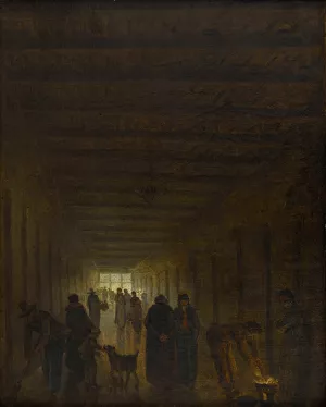 Corridor de la prison Saint-Lazare by Hubert Robert Oil Painting