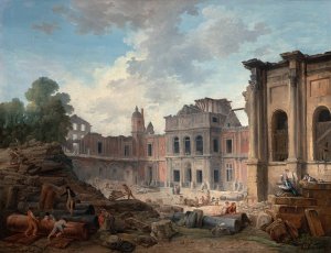 Demolition of the Chateau of Meudon by Hubert Robert Oil Painting
