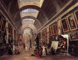 Design for the Grande Galerie in the Louvre Oil painting by Hubert Robert