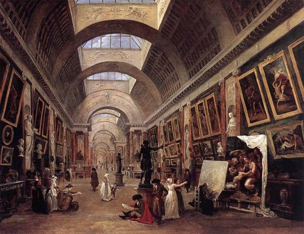 Main Product Photo of Design for the Grande Galerie in the Louvre Painting by Hubert Robert