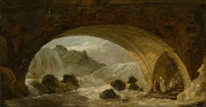 Fishermen Under a Bridge by Hubert Robert Oil Painting