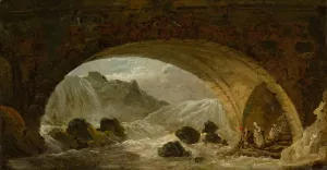 Fishermen Under a Bridge by Hubert Robert Oil Painting