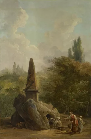 Garden Monument by Hubert Robert Oil Painting
