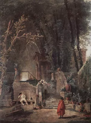 Italian Park by Hubert Robert Oil Painting