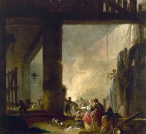 La Blanchisserie by Hubert Robert Oil Painting