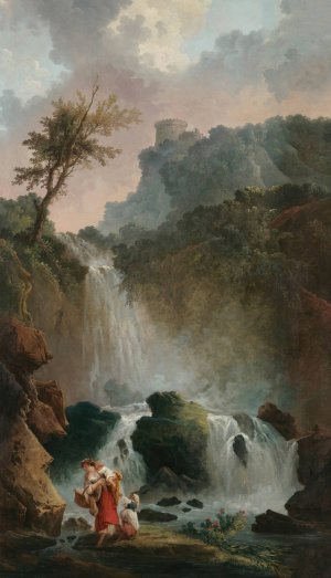 La Cascade by Hubert Robert Oil Painting