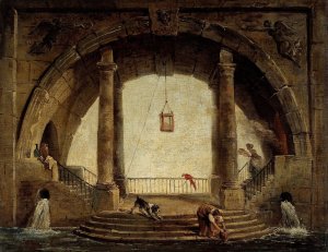 La Fontaine by Hubert Robert Oil Painting