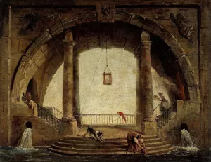 La Fontaine by Hubert Robert Oil Painting