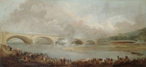 Le decintrement du pont de Neuilly, le 22 septembre 1772 by Hubert Robert Oil Painting