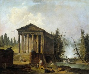 Le Temple antique by Hubert Robert Oil Painting
