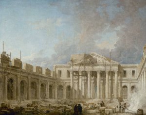 L'Ecole de chirurgie en construction by Hubert Robert Oil Painting