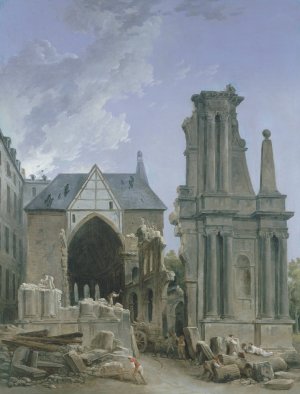 L'Eglise des Feuillants en demolition by Hubert Robert Oil Painting