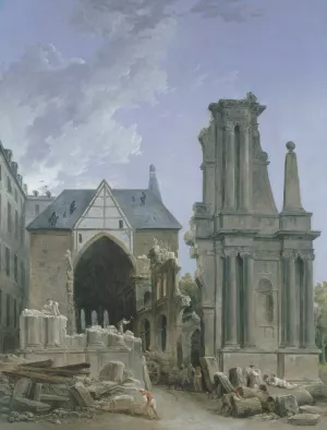 L'Eglise des Feuillants en demolition by Hubert Robert Oil Painting