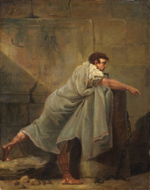 Orator in Prison by Hubert Robert Oil Painting