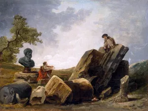 Painters painting by Hubert Robert