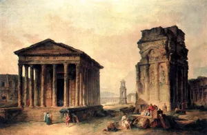 Ruins at Nimes painting by Hubert Robert