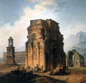 The Arc de Triomphe and the Theatre of Orange by Hubert Robert Oil Painting