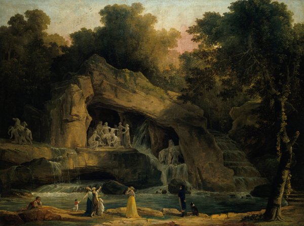 Main Product Photo of The Baths Of Apollo In Versailles  Painting by Hubert Robert