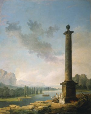 The Column by Hubert Robert Oil Painting
