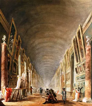 The Grande Galerie Detail painting by Hubert Robert