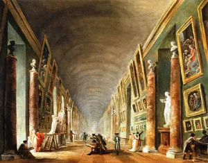 The Grande Galerie by Hubert Robert Oil Painting