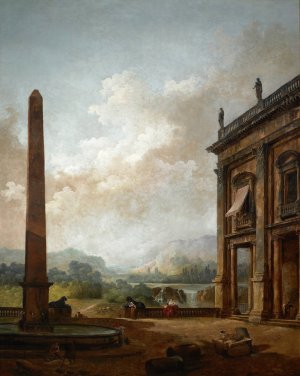 The Obelisk by Hubert Robert Oil Painting