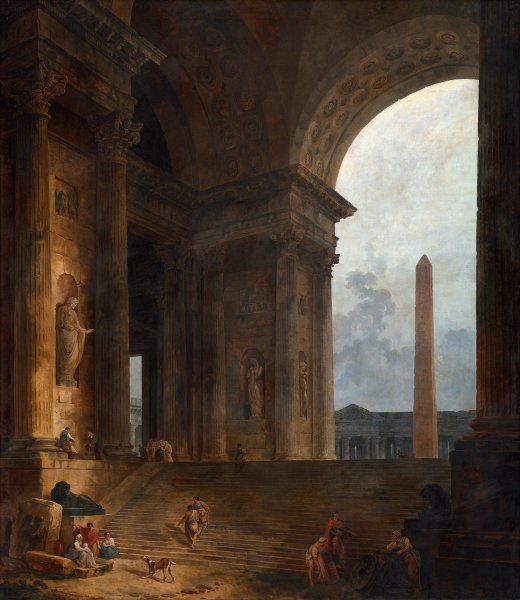 Main Product Photo of The Obelisk  Painting by Hubert Robert