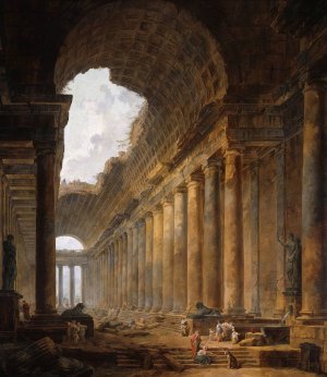 The Old Temple by Hubert Robert Oil Painting